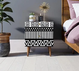 Тумбочка "Berber" с двумя ящиками 19 принт арт BB03/Print_19, разноцветная в интернет-магазине