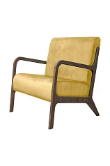 заказать Низкое кресло c деревянными подлокотниками Mody Yellow