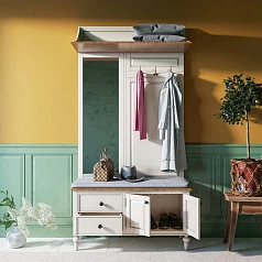 красивый Белая прихожая "Odri" с полкой в стиле прованс арт od2125 в интернет-магазине