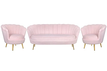Комплект кресел и дивана ракушка Pearl Triple Pink V2 на заказ