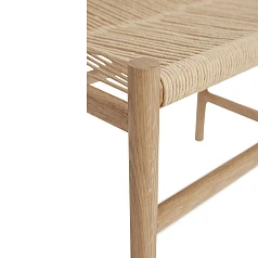 фото СКАМЬЯ HUBSCH, БУМАЖНЫЙ ШНУР, ДУБ FSC, НАТУРАЛЬНЫЙ