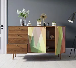 стильные Комод "Berber" с двумя дверками и ящиками 16 принт арт BB05/Print_16