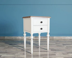 Тумбочка "Odri" с двумя ящиками арт od2102S Белый в интернет-магазине