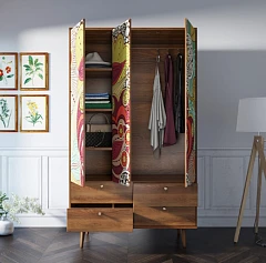 Шкаф трехстворчатый "Berber" принт 6 арт BB02/Print_06 на заказ