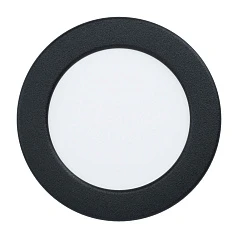 99143 Светодиодный встраиваемый светильник FUEVA 5, 5,5W (LED), ?117, ET26, 650lm, 3000K, сталь, черный/пл в интерьере