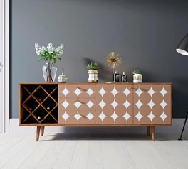 заказать стильные Комод "Berber" удлиненный с бутылочницей 17 принт арт BB15/Print_17