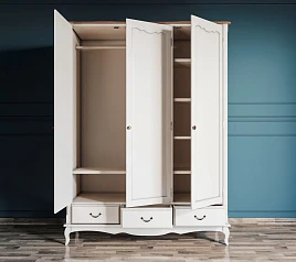 купить Шкаф Leontina для одежды трехстворчатый с ящиками арт ST9327KR/3 в интернет-магазине