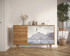 Комод "Berber" с двумя дверками и ящиками  арт BB05/Print_51 в интернет-магазине