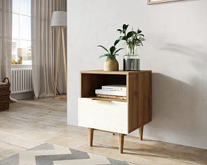 купить Тумбочка с нижним ящиком "Line" LN09/GR1/beige в интернет-магазине