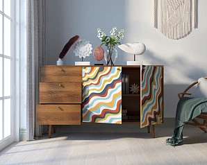 Комод "Berber" с двумя дверками и ящиками 21 принт арт BB05/Print_21 в интерьере