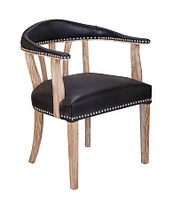 Мягкий стул с подлокотниками Tanner Black Leather в интернет-магазине