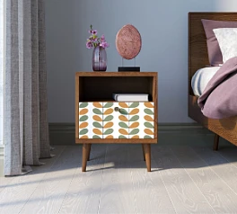 купить красивые Тумбочка "Berber" с одним ящиком 23 принт арт BB06/Print_23, разноцветная в интернет-магазине