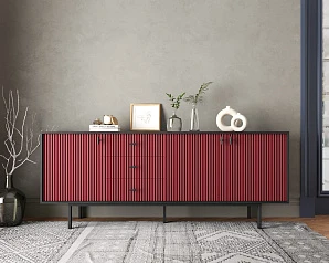 заказать Комод с тремя дверками и тремя ящиками "Emerson" арт EM07/red/L
