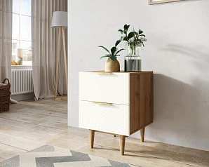 фото Тумбочка с двумя ящиками "Line" LN07/GR1/beige