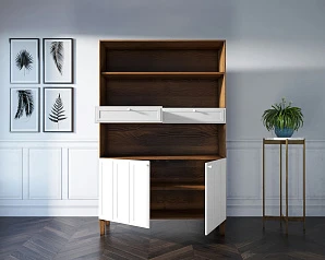 стильный Стеллаж широкий двухстворчатый "Andersen" арт AN17WH