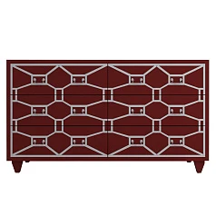 купить стильные Бордовый комод "Emerald" 6 ящиков арт DSC348ETG/R в интернет-магазине