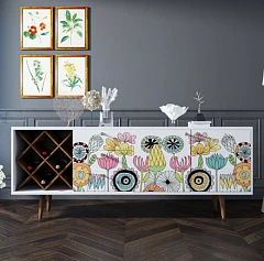 купить красивые Комод "Berber" удлиненный с бутылочницей арт BB15/Print_03