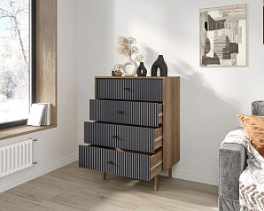 Комод вертикальный с четырьмя ящиками "Emerson" арт EM18/7024/L на заказ в интернет-магазине