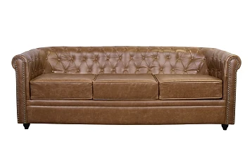 Кожаный диван лофт Karo Brown leather 3S в интернет-магазине