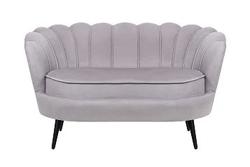 стильный Диван ракушка Pearl Double Grey на черных ножках