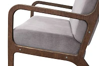 купить стильные Низкое кресло с деревянными подлокотниками Mody Grey серый в интернет-магазине