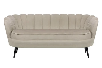 стильный Диван ракушка для гостиниц Pearl Triple Taupe на черных ножках на заказ