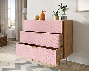Комод с тремя ящиками "Line" LN12/GR1/pink на заказ в интернет-магазине