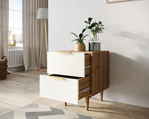 фото Тумбочка с двумя ящиками "Line" LN07/GR1/beige