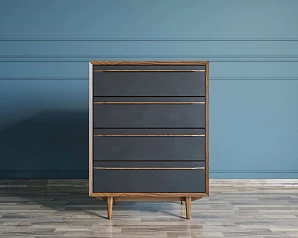 красивый Комод "Bruni Black" на четыре ящика арт BR08Black