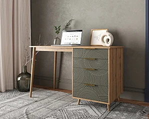 заказать Стол рабочий "Line" одной тумбой R23/browngrey