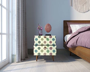 фото Тумбочка "Berber" с двумя ящиками 24 принт арт BB03/Print_24, разноцветная