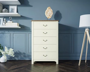 заказать стильные Бежевый комод "Olivia" высокий на 5 ящиков арт GA3005C