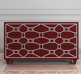 купить стильные Бордовый комод "Emerald" 6 ящиков арт DSC348ETG/R в интернет-магазине