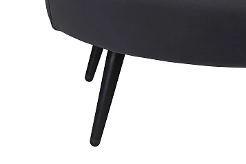Диван ракушка для гостиниц Pearl Triple Black на черных ножках в интернет-магазине