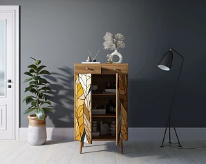 Комод "Berber" два ящика и дверки 08 принт арт BB46/Print_08 в интерьере
