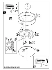 красивые Светильник потолочный светодиодный PASTERI 31589