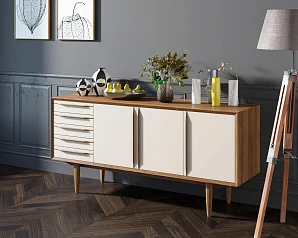 купить Комод "Bruni white" три дверки арт BR04WH в интернет-магазине