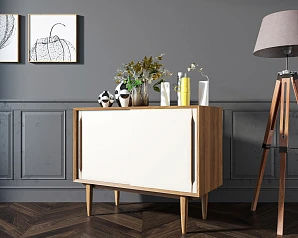 Комод в Скандинавском стиле "Bruni white" две дверки арт BR25WH