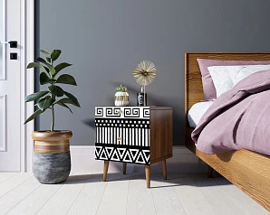 Тумбочка "Berber" с двумя ящиками 19 принт арт BB03/Print_19, разноцветная в интернет-магазине