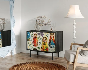 купить Комод с двумя дверками "Emerson" Матрешки арт EM02/Art04 в интернет-магазине