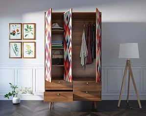 купить стильный Шкаф трехстворчатый "Berber" принт 2 арт BB02/Print_02 в интернет-магазине