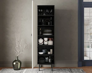 фото Шкаф c одной дверкой "Emerson" арт EM101/milky/L в интерьере