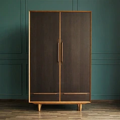 купить Шкаф двустворчатый  "Bruni Black" с двумя ящиками арт BR27/2Black в интернет-магазине