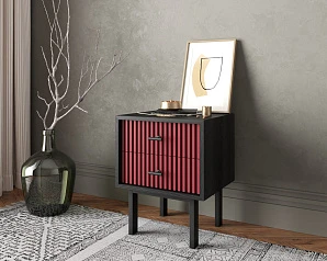 купить стильные Тумбочка с двумя ящиками "Emerson" арт EM16/red/L