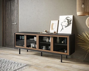 купить Комод с четыремя стеклянными дверками "Emerson" арт EM12 в интернет-магазине