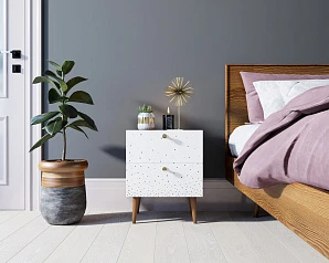 Тумбочка "Berber" с двумя ящиками 15 принт арт BB03/Print_15, разноцветная