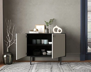 фото Комод с двумя дверками "Emerson" арт EM02/milky/L в интерьере