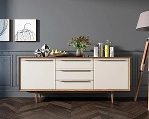 заказать Комод "Bruni white" с тремя ящиками и дверками арт BR-03WH