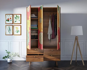 купить красивый Шкаф трехстворчатый "Berber" принт 5 арт BB02/Print_05 в интернет-магазине