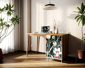 заказать стильные Стол рабочий "Berber" с одной тумбой арт BB31/Print_54